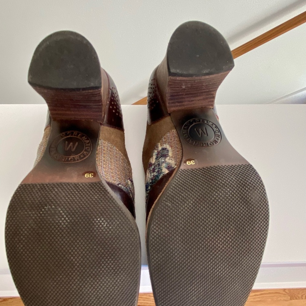 Morenatom mahogany leather, suede with colorful woven fabric shoes - Picture 11 of 11